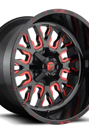 Limited Edition Aluminum Wheels 20X10 Stroke D612 5 On 114.3/5 On 127 Gloss Red/Milled 78.1 Bore -18 Offset Fuel Off Road Wheels