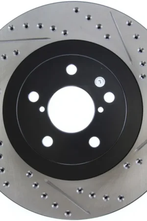 StopTech 02-10 Subaru WRX Slotted & Drilled Left Front Rotor (exc. STi) Crafted