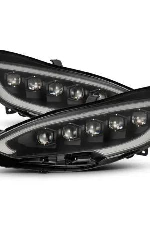 Time-Limited AlphaRex 12-21 Tesla Model S NOVA-Series LED Proj Headlights Blk w/Activtn Light & Seq.Sig / SB DRL