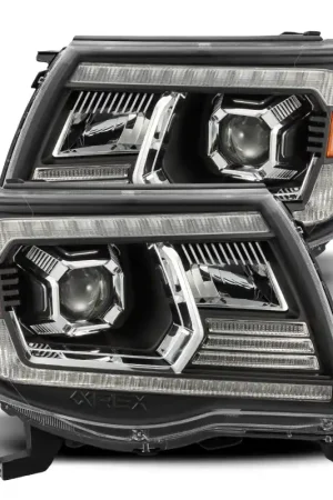 AlphaRex 05-11 Toyota Tacoma PRO-Series Projector Headlights Plank Style Design Black w/DRL Direct From Factory