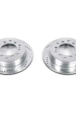 Power Stop 10-19 Lexus GX460 Rear Evolution Drilled & Slotted Rotors - Pair Crafted