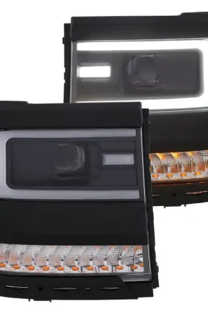 Wholesale ANZO 16-17 Chevy Silverado 1500 Prjctr. Headlight Plank Styl. w/Amber (Only Work w/HID Equip. Truck)