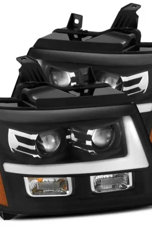 Top Pick AlphaRex 07-14 Chevrolet Tahoe/Suburban LUXX-Series LED Projector headlights Black w/ DRL/Sequential