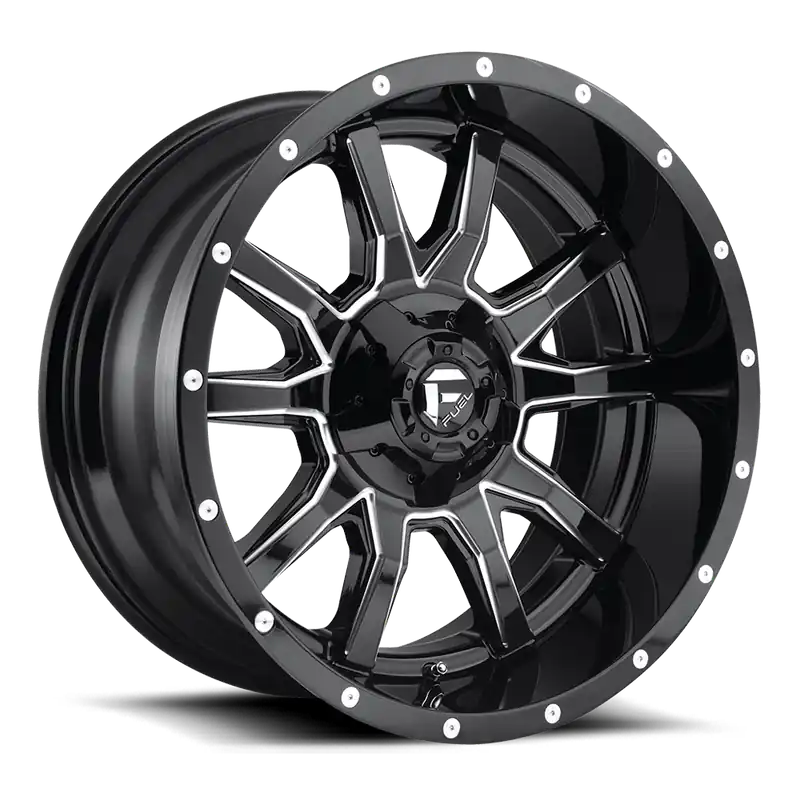 Aluminum Wheels 20X10 Vandal D627 5 On 114.3/5 On 127 Gloss Black/Milled 78.1 Bore -18 Offset 3.4 Lip Fuel Off Road Wheels Bargain