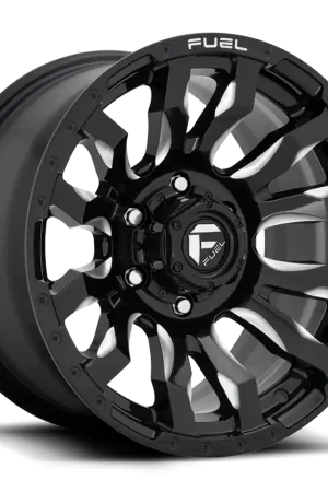 Aluminum Wheels 22X10 Blitz D673 6 On 139.7 Gloss Black Milled 106.1 Bore -18 Offset Multi Spoke Fuel Off Road Wheels Authentic