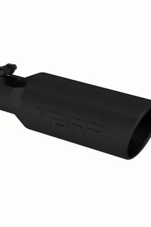 MBRP Universal Tip 4in O.D. Angled Rolled End 2.5in inlet 12in length Black Special Discount