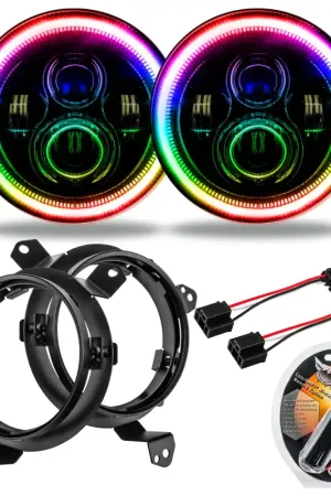 Oracle Jeep Wrangler JL/Gladiator JT 7in. High Powered LED Headlights (Pair) ColorSHIFT Popular