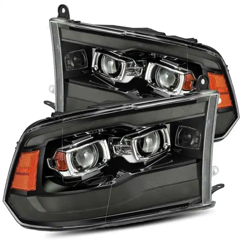 AlphaRex 09-18 Dodge Ram 1500HD PRO-Series Proj Headlights Plank Style Black w/Seq Signal/Smoked DRL Best Choice