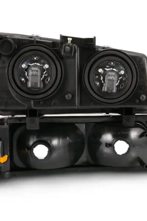 Exclusive Offer ANZO 2003-2006 Chevy Silverado Crystal Headlight w/ Signal Light Black Amber (4 pcs)
