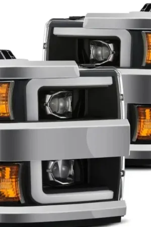 Secure Checkout AlphaRex 15-19 Chevy Silverado 2500/3500 LUXX-Series Proj. Headlights Blk w/Actv SeqSig & SBDRL