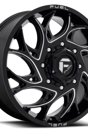 Dually Wheels 20X8.25 Runner Dually D741 8 On 200 Gloss Black Milled 142.2 Bore 105 Offset 8 Spoke Front Dually Fuel Off Road Wheels Price Drop