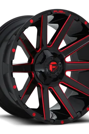 Aluminum Wheels 20X10 Contra D643 8 On 180 Gloss Red Milled 124.3 Bore -18 Offset Multi Spoke Fuel Off Road Wheels Discount