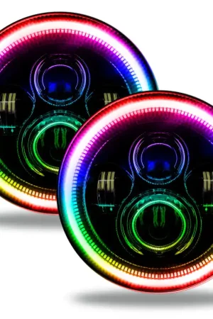 Sale Oracle 7in High Powered LED Headlights - Black Bezel - ColorSHIFT No Controller