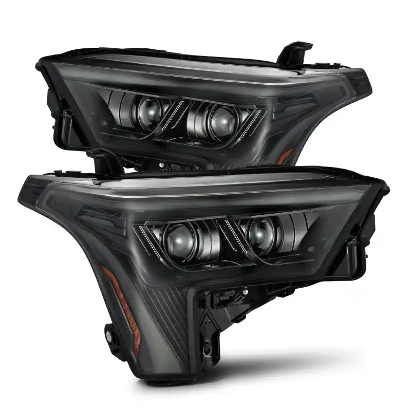 Brand New AlphaRex 22-23 Toyota Tundra LUXX-Series Headlights Alpha-Black w/Amber DRL - Req 810029 OR 810030