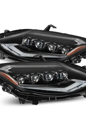 AlphaRex 23-24 Nissan Z NOVA-Series LED Projector Headlights Alpha-Blk w/Activation Light & Seq.Sig Price Cut