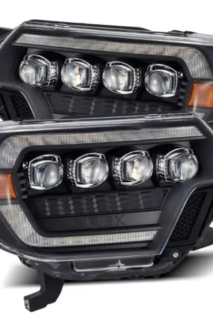 Final Sale AlphaRex 12-15 Toyota Tacoma NOVA LED Proj Headlights Plank Style Black w/Activ Light/Seq Signal/DRL