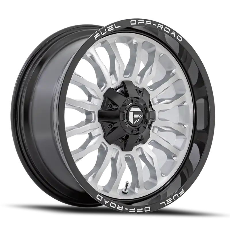 Aluminum Wheels 20X9 Arc D798 8 On 170 Silver/Brushed Face-Milled Black Lip 125.1 Bore 1 Offset Fuel Off Road Wheels Money Back Guarantee