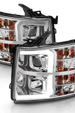 Hot Picks ANZO 2007-2013 Chevy Silverado 1500 Projector Plank Style Chrome Amber