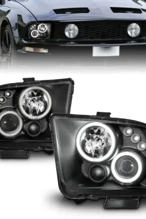 Editor’s Pick ANZO 2005-2009 Ford Mustang Projector Headlights w/ Halo Black