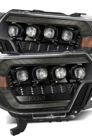 AlphaRex 12-15 Toyota Tacoma NOVA LED Proj Headlights Plank Alpha Blk w/Activ Light/Seq Signal/DRL Clearance