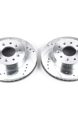 Power Stop 63-82 Chevrolet Corvette Front Evolution Drilled & Slotted Rotors - Pair Money Back Guarantee