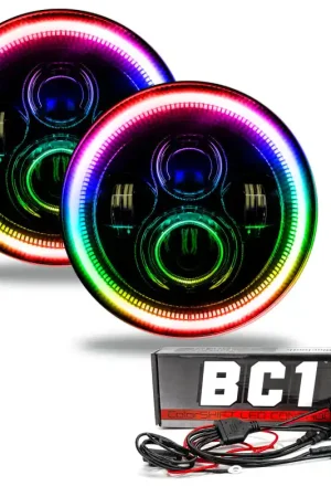 Oracle 7in High Powered LED Headlights - Black Bezel - ColorSHIFT - BC1 Direct From Manufacturer