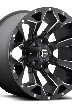 Aluminum Wheels 22X10 Assault D546 8 On 180 Matte Black Milled 124.3 Bore -18 Offset 8 Spoke Fuel Off Road Wheels Same Day Shipping