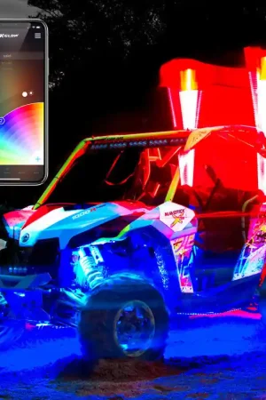 Limited Offer XK Glow XKchrome Advanced App Control LED Whip Light Kit for 4x4 Offroad UTV ATV 2x whip 32in
