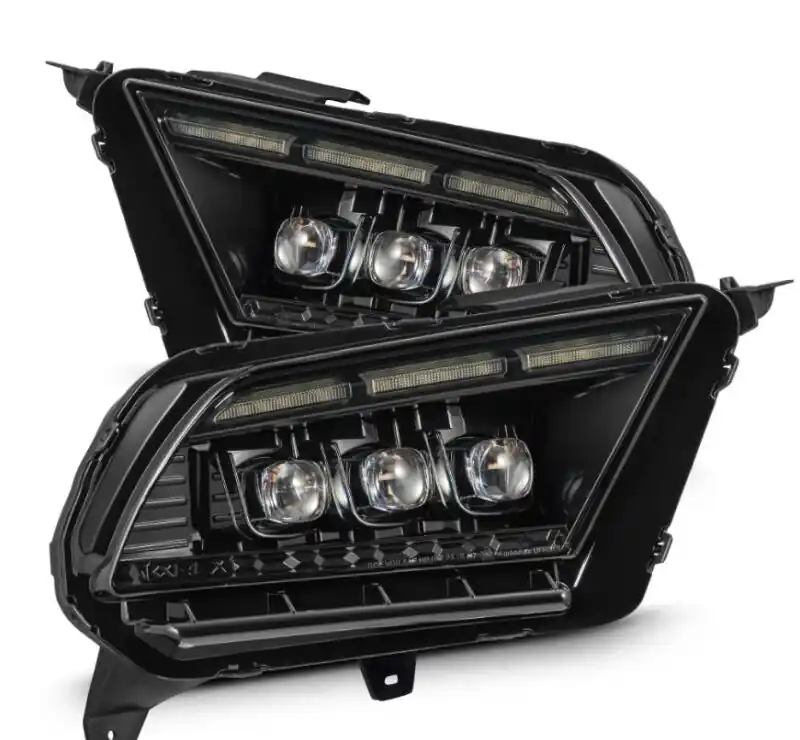 Best Seller AlphaRex 10-12 Ford Mustang NOVA-Series LED Proj. Headlights Alpha-Blk w/Activ Lght & Seq.Sig SB DBL