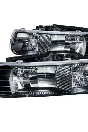 Original ANZO 1999-2002 Chevrolet Silverado 1500 Crystal Headlights Black