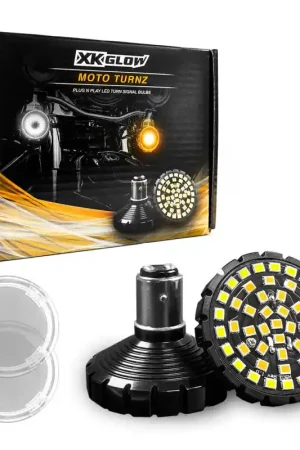 XK Glow Motorcycle Front LED Turn Signal Kit - Bullet Style Clear Lenses Secure Checkout