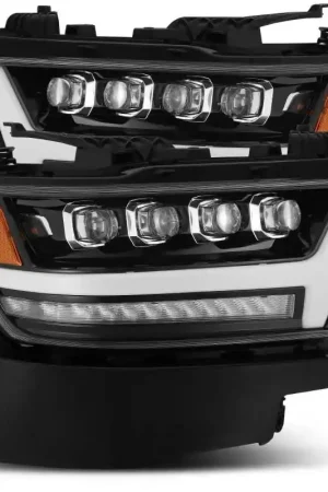 AlphaRex 19-20 Ram 1500HD NOVA LED Proj Headlights Plank Style Gloss Blk w/Activ Lght/Seq Signal/DRL Top Pick