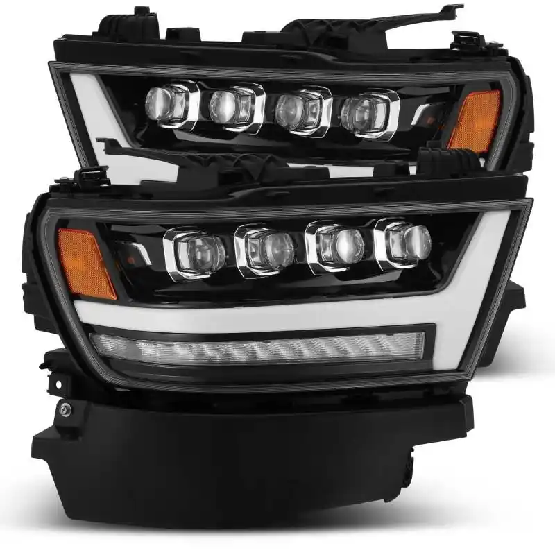AlphaRex 19-20 Ram 1500HD NOVA LED Proj Headlights Plank Style Gloss Blk w/Activ Lght/Seq Signal/DRL Top Pick