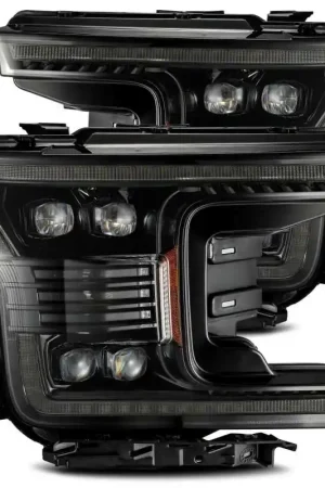 Weekend Sale AlphaRex 18-20 Ford F-150 NOVA LED Proj Headlight Plank Style Alpha Blk w/Activ Light/Seq Signal/DRL