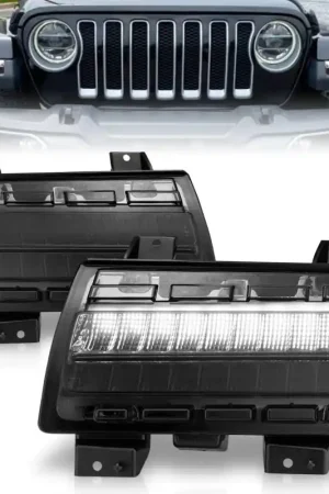 ANZO Wrangler 18-21/Gladiator 20+ LED Side Marker Lights Smoke w Sequential Signal Free Shipping