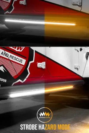 Wholesale XK Glow Jeep & Truck Running Board Light w/ Turn Signal 2x48in White + Amber