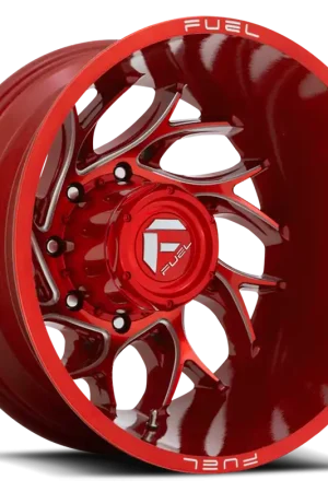 Shop Now Dually Wheels 20X8.25 Runner Dually D742 8 On 165.1 Candy Red Milled 121.6 Bore -240 Offset 8 Spoke Outer Dually Fuel Off Road Wheels