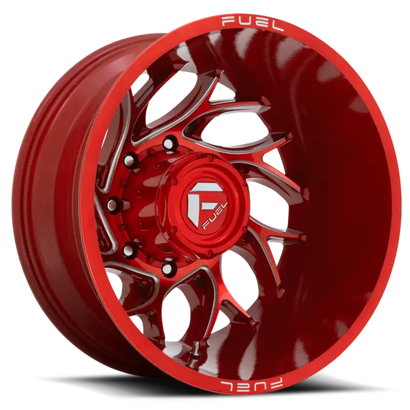 Shop Now Dually Wheels 20X8.25 Runner Dually D742 8 On 165.1 Candy Red Milled 121.6 Bore -240 Offset 8 Spoke Outer Dually Fuel Off Road Wheels