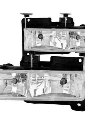 ANZO 1988-1998 Chevrolet C1500 Crystal Headlights Chrome Today Only