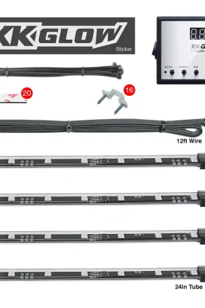 Direct From Factory XK Glow 3 Million Color XKGLOW LED Accent Light Car/Truck Kit 8x24In Tubes