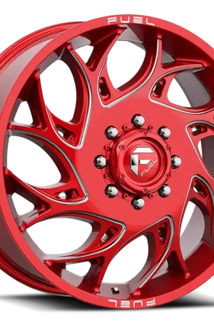 Dually Wheels 22X8.25 Runner Dually D742 8 On 210 Candy Red Milled 154.3 Bore 105 Offset 8 Spoke Front Dually Fuel Off Road Wheels Original