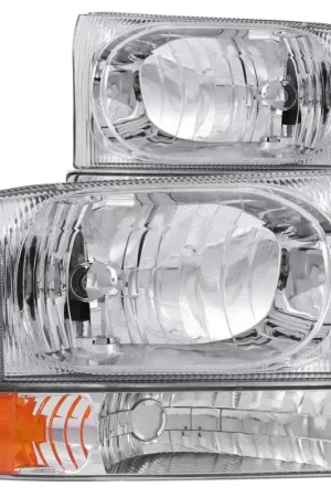 ANZO 2000-2004 Ford Excursion Crystal Headlights Chrome w/ Corner Lights 2pc Holiday Sale