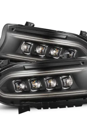 AlphaRex 15-23 Dodge Charger NOVA-Series LED Proj Headlights Blk w/Activtn Light & Seq.Sig / SB DRL Price Cut