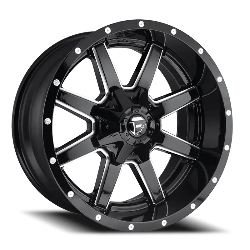Aluminum Wheels 22X12 Maverick D610 5 On 114.3/5 On 127 Gloss Black/Milled 78.1 Bore -44 Offset Fuel Off Road Wheels Handmade