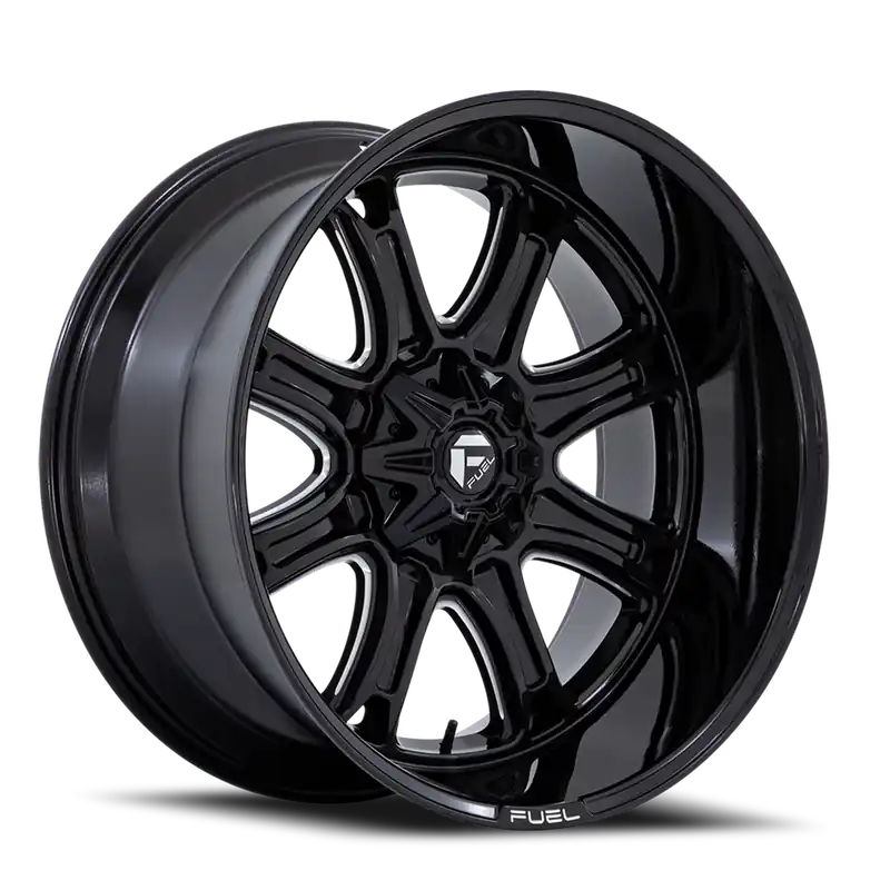 Aluminum Wheels 22X9 Darkstar FC853BE 6 On 135/6 On 139.7 Gloss Black Milled 106.1 Bore 1 Offset Fuel Off Road Wheels Editor’s Pick