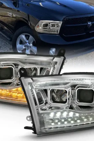 Sale ANZO 2009-2018 Dodge Ram 1500 Projector H.L. Switchback Chrome Amber