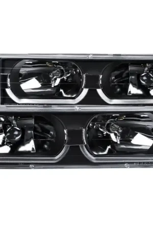 Must Have ANZO 1988-1998 Chevrolet C1500 Crystal Headlights Black w/ Low - Brow
