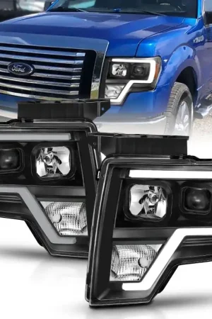 New Release ANZO 2009-2014 Ford F-150 Projector Light Bar H.L Black Amber