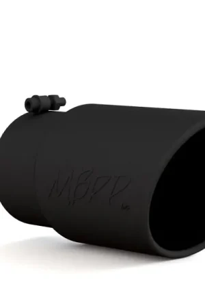 MBRP Universal Tip 6in O.D. Angled Rolled End 5 inlet 12 length - Black Finish Brand New
