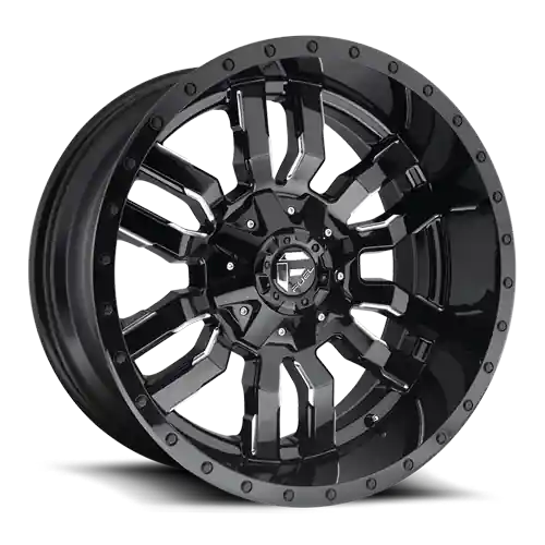 Aluminum Wheels 20X9 Sledge D595 5 On 114.3/5 On 127 Gloss Black/Milled 78.1 Bore 1 Offset 40 Lbs Fuel Off Road Wheels Popular